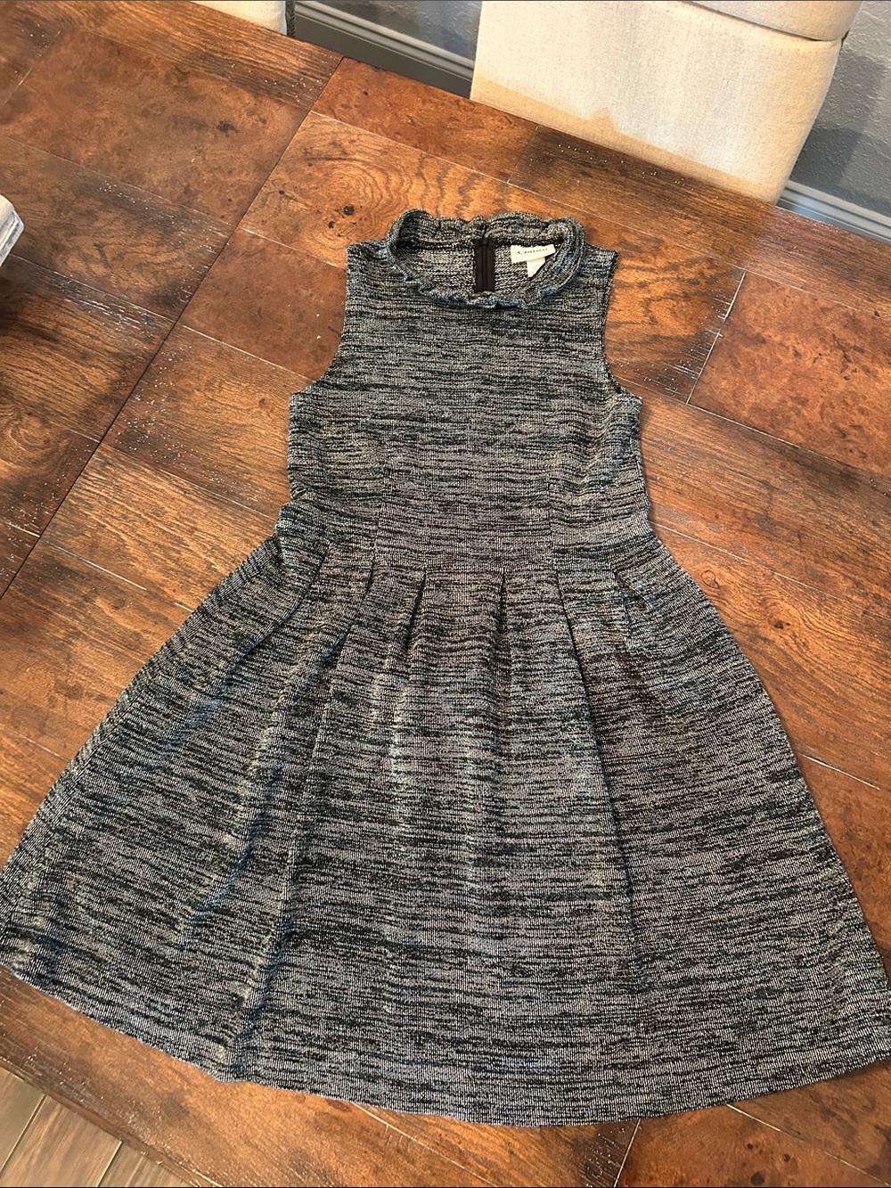 Ganni Anthropologie Pinnacle Textured Knit Sleeveless Short Dress Gray Sz M